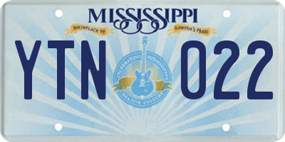 MS license plate YTN022
