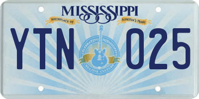 MS license plate YTN025