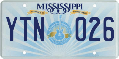 MS license plate YTN026