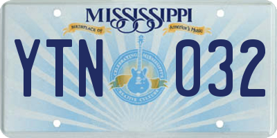 MS license plate YTN032