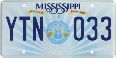 MS license plate YTN033