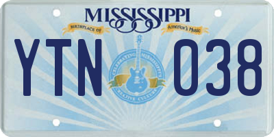 MS license plate YTN038