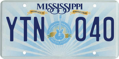 MS license plate YTN040
