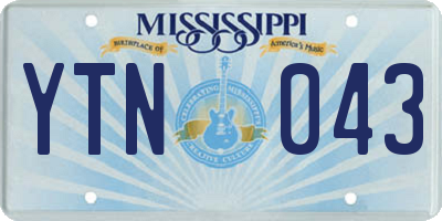 MS license plate YTN043