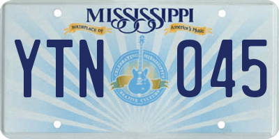 MS license plate YTN045