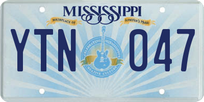 MS license plate YTN047