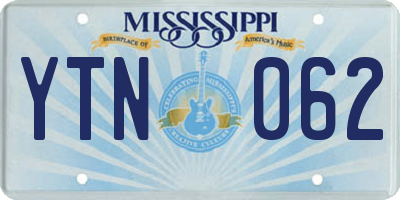 MS license plate YTN062