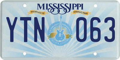 MS license plate YTN063