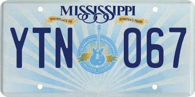 MS license plate YTN067