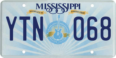 MS license plate YTN068