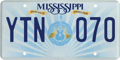MS license plate YTN070