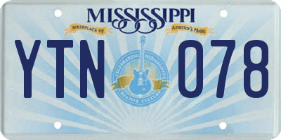 MS license plate YTN078