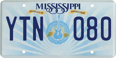 MS license plate YTN080