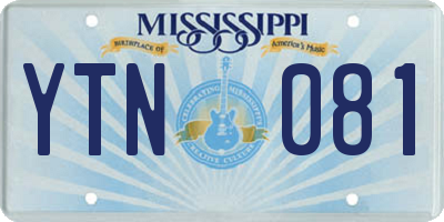 MS license plate YTN081