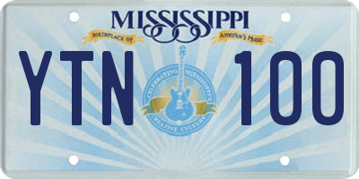 MS license plate YTN100