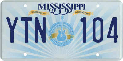 MS license plate YTN104