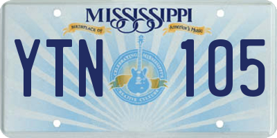 MS license plate YTN105