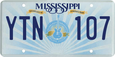 MS license plate YTN107
