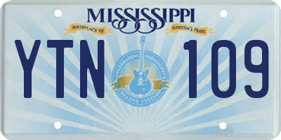 MS license plate YTN109