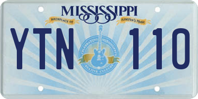 MS license plate YTN110