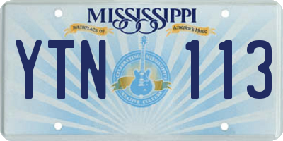 MS license plate YTN113