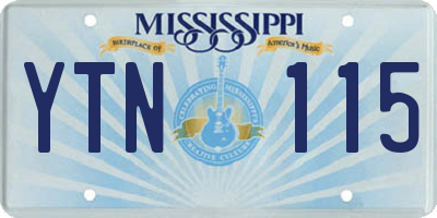 MS license plate YTN115