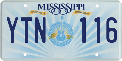 MS license plate YTN116