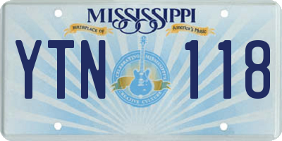 MS license plate YTN118