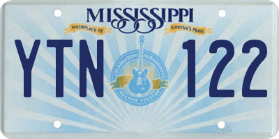 MS license plate YTN122
