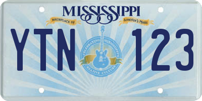 MS license plate YTN123