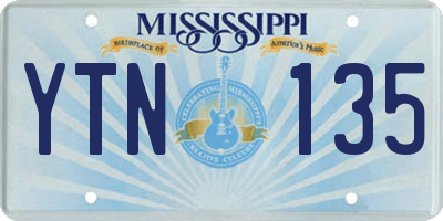 MS license plate YTN135