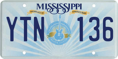 MS license plate YTN136