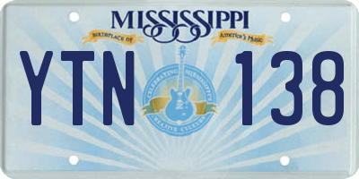MS license plate YTN138