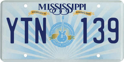 MS license plate YTN139