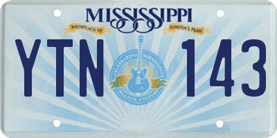 MS license plate YTN143