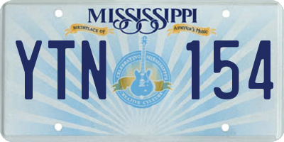 MS license plate YTN154