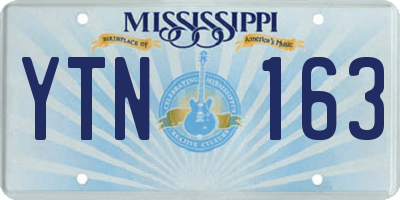 MS license plate YTN163