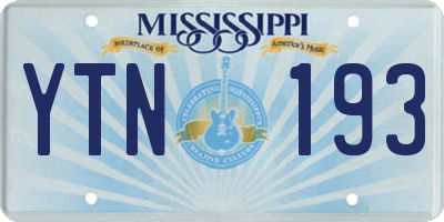 MS license plate YTN193