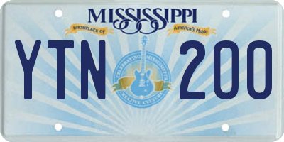 MS license plate YTN200