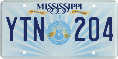 MS license plate YTN204
