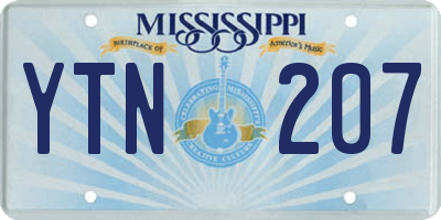 MS license plate YTN207