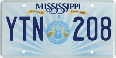 MS license plate YTN208