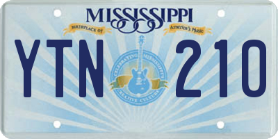 MS license plate YTN210