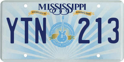 MS license plate YTN213