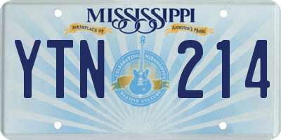 MS license plate YTN214