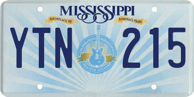MS license plate YTN215