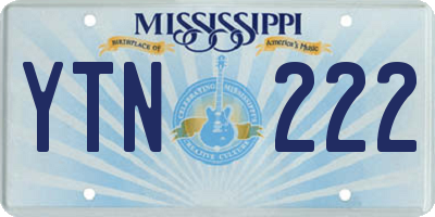 MS license plate YTN222