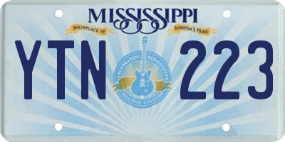 MS license plate YTN223
