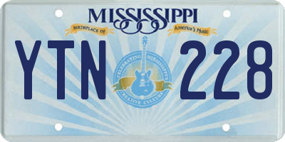 MS license plate YTN228