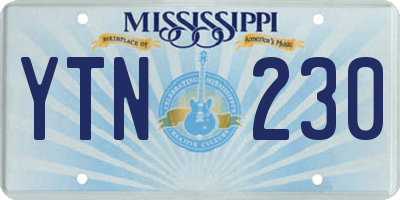 MS license plate YTN230